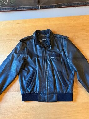 REAL LEATHER Member's Only Black Jacket